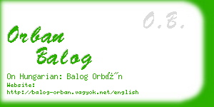 orban balog business card